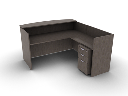 Picture of Offices to Go SL7130RDSNT L Shaped Reception Desk w/ Mobile Pedestal