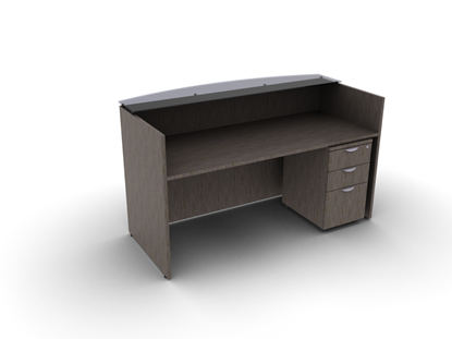 Picture of Offices to Go SL7130RDSNT-SL22BBFM Reception Desk  w/ Glass Top
