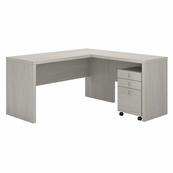 Picture of Office by kathy ireland® Echo ECH008 L-Shaped Desk with Mobile File Cabinet