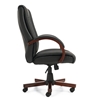 Picture of OTG11300B Luxhide Office Chair with Wood Arms and Base