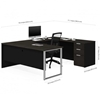 Picture of Pro-Concept Plus 110888 U-Shaped Executive Desk with Pedestal