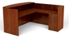 Picture of Offices to Go SL7130RDS L Shaped Reception Desk with Glass Top