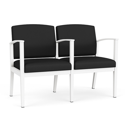 Picture of Lesro AS2103 Fabric Upholstered Amherst Steel 2 Seat Sofa with Center Arm