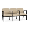 Picture of Lesro AS3103 Fabric Upholstered Amherst Steel 3 Seat Sofa with Center Arms