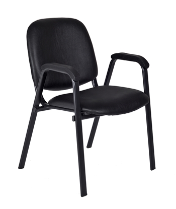 Picture of Regency Ace 2125LBK Vinyl Guest Stacking Chair with Arms (18 pack)