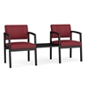 Picture of Lesro LS2201 Lenox Steel Vinyl Upholstered 2 Chairs with Connecting Center Table