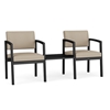 Picture of Lesro LS2201 Lenox Steel Vinyl Upholstered 2 Chairs with Connecting Center Table