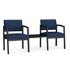 Picture of Lesro LS2201 Lenox Steel Vinyl Upholstered 2 Chairs with Connecting Center Table