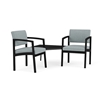 Picture of Lesro LS2301 Lenox Steel Vinyl Upholstered 2 Chairs with Connecting Corner Table