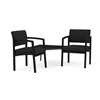 Picture of Lesro LS2301 Lenox Steel Vinyl Upholstered 2 Chairs with Connecting Corner Table