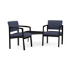 Picture of Lesro LS2301 Lenox Steel Vinyl Upholstered 2 Chairs with Connecting Corner Table