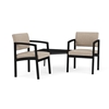 Picture of Lesro LS2301 Lenox Steel Vinyl Upholstered 2 Chairs with Connecting Corner Table