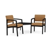Picture of Lesro LS2301 Lenox Steel Vinyl Upholstered 2 Chairs with Connecting Corner Table