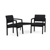 Picture of Lesro LS2301 Lenox Steel Vinyl Upholstered 2 Chairs with Connecting Corner Table