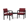 Picture of Lesro LS2301 Lenox Steel Vinyl Upholstered 2 Chairs with Connecting Corner Table
