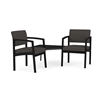 Picture of Lesro LS2301 Lenox Steel Vinyl Upholstered 2 Chairs with Connecting Corner Table