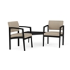 Picture of Lesro LS2301 Lenox Steel Vinyl Upholstered 2 Chairs with Connecting Corner Table