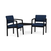 Picture of Lesro LS2301 Lenox Steel Vinyl Upholstered 2 Chairs with Connecting Corner Table