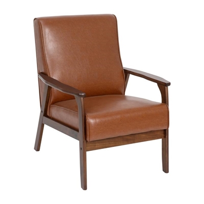Picture of Langston Cognac LeatherSoft Mid Century Modern Arm Chair