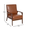 Picture of Langston Cognac LeatherSoft Mid Century Modern Arm Chair