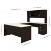 Picture of Bestar 52414 U-Shaped Executive Desk with Pedestal and Hutch