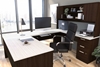 Picture of Bestar 52414 U-Shaped Executive Desk with Pedestal and Hutch
