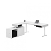 Picture of Bestar 130850 L-Shaped Standing Desk with Credenza