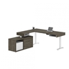 Picture of Bestar 130850 L-Shaped Standing Desk with Credenza