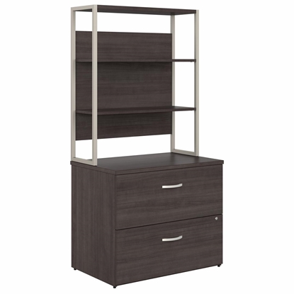 Picture of Hybrid 2 Drawer Lateral File Cabinet with Shelves