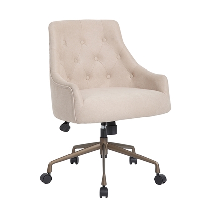 Picture of Boss B566BZ-BGW Desk Chair-Beige w/Rustic Bronze Base