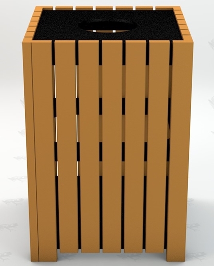 Picture of Jayhawk Plastics  PB32S_HD Heavy-Duty Square 32 Gallon Trash Receptacle
