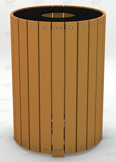 Picture of Jayhawk Plastics  PB32R_HD Heavy-Duty Round 32 Gallon Trash Receptacle