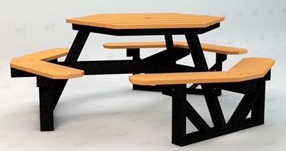 Picture of Jayhawk Plastics  PB6HEX 6' Outdoor Picnic Table