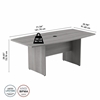 Picture of Bush 6' P/N 99TB7236 Boat Shaped Conference Table with Wood Base