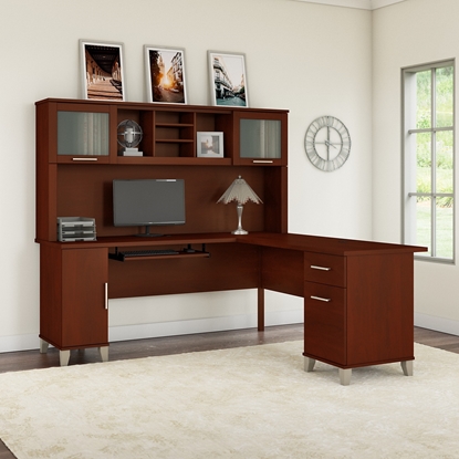 Picture of Bush WC81710-11 L Shaped Desk with Hutch