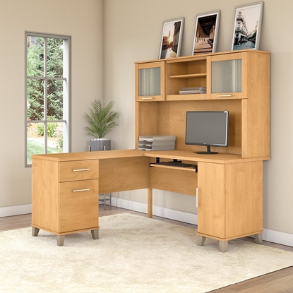 Picture of Bush WC81430-31 L Shaped Desk with Hutch