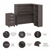 Picture of Studio C 48W x 48D Corner Desk and 3 Drawer Mobile Pedestal