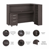 Picture of Studio C STC062 72W x 48D Corner Desk and 3 Drawer Mobile Pedestal