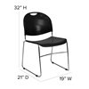 Picture of Hercules RUT-188-BK-CHR Black Stacking Chair w/ Chrome Frame