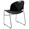 Picture of Hercules RUT-188-BK-CHR Black Stacking Chair w/ Chrome Frame