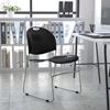 Picture of Hercules RUT-188-BK-CHR Black Stacking Chair w/ Chrome Frame
