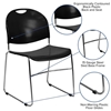 Picture of Hercules RUT-188-BK-CHR Black Stacking Chair w/ Chrome Frame