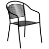 Picture of Oia Commercial Grade 28" Square Indoor-Outdoor Steel Patio Table Set w/ Round Back Chairs