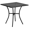 Picture of Oia Commercial Grade 28" Square Indoor-Outdoor Steel Patio Table Set w/ Round Back Chairs