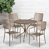 Picture of Oia Commercial Grade 35.25" Round Indoor-Outdoor Steel Patio Table Set