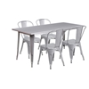 Picture of Darcy Commercial Grade Rectangular Metal Indoor-Outdoor Table Set with 4 Stack Chairs