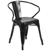 Picture of Fisher Commercial Grade Rectangular Metal Indoor-Outdoor Table Set with 4 Arm Chairs