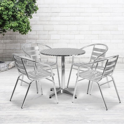 Picture of Lila 27.5'' Round Aluminum Indoor-Outdoor Table Set