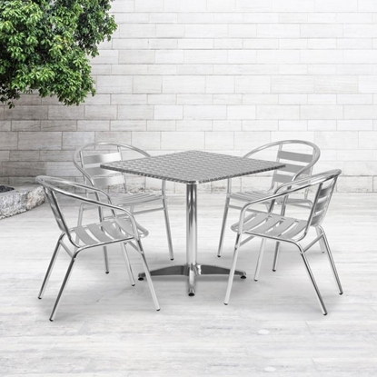 Picture of Lila 31.5'' Square Aluminum Indoor-Outdoor Table Set
