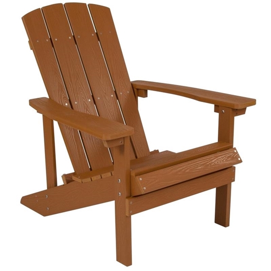 Picture of Charlestown Commercial All-Weather Poly Resin Wood Teak Adirondack Chair